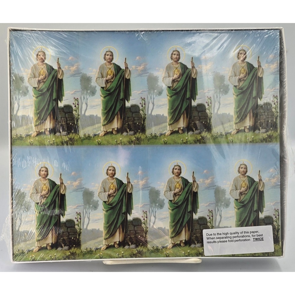 St Jude Holy Cards Perforated Sheet Italian Religious Art New Sealed 125 ct.